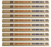 D&M Branded Carpenters Pencil Wood - Hard Lead (Pack of 10) £3.99